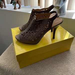 Joan and David Light gray laser cut sandals size 9.5